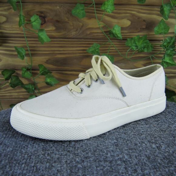 RRL Ralph Lauren Norfolk Canvas Lace Up White‎ Shoes Mens Size 5.5 - Picture 1 of 8